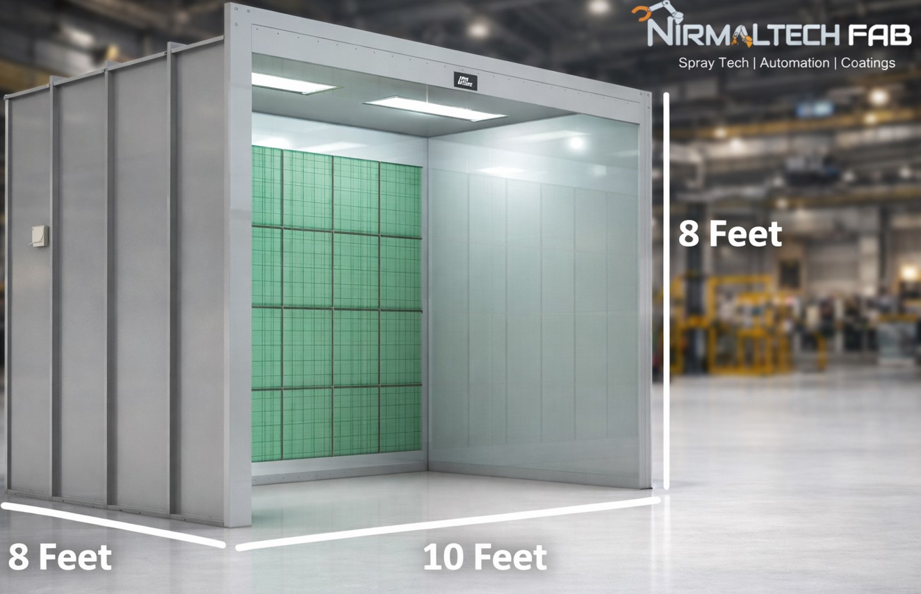 Dry Back Spray Booth – Industrial Powder Coating Dry Filter Booth with Cleanable Metal Baffles, Overspray Capture, Low-Maintenance Dry Filtration System, High-Airflow Ventilation, Cost-Effective for Workshops & Automotive Painting 